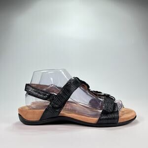 Vionic Farra II Black Comfort Sandal three Adjustable T-Strap Women's Size 7